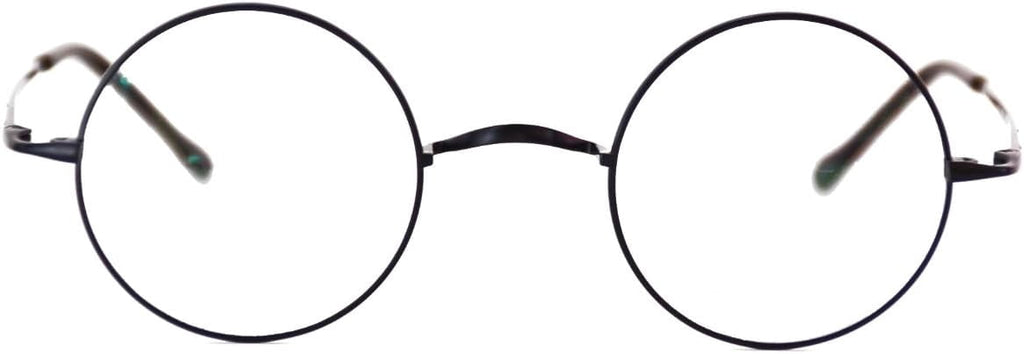 Agstum Pure Titanium Retro Round Gold Eyeglasses Frame without Nose Pads