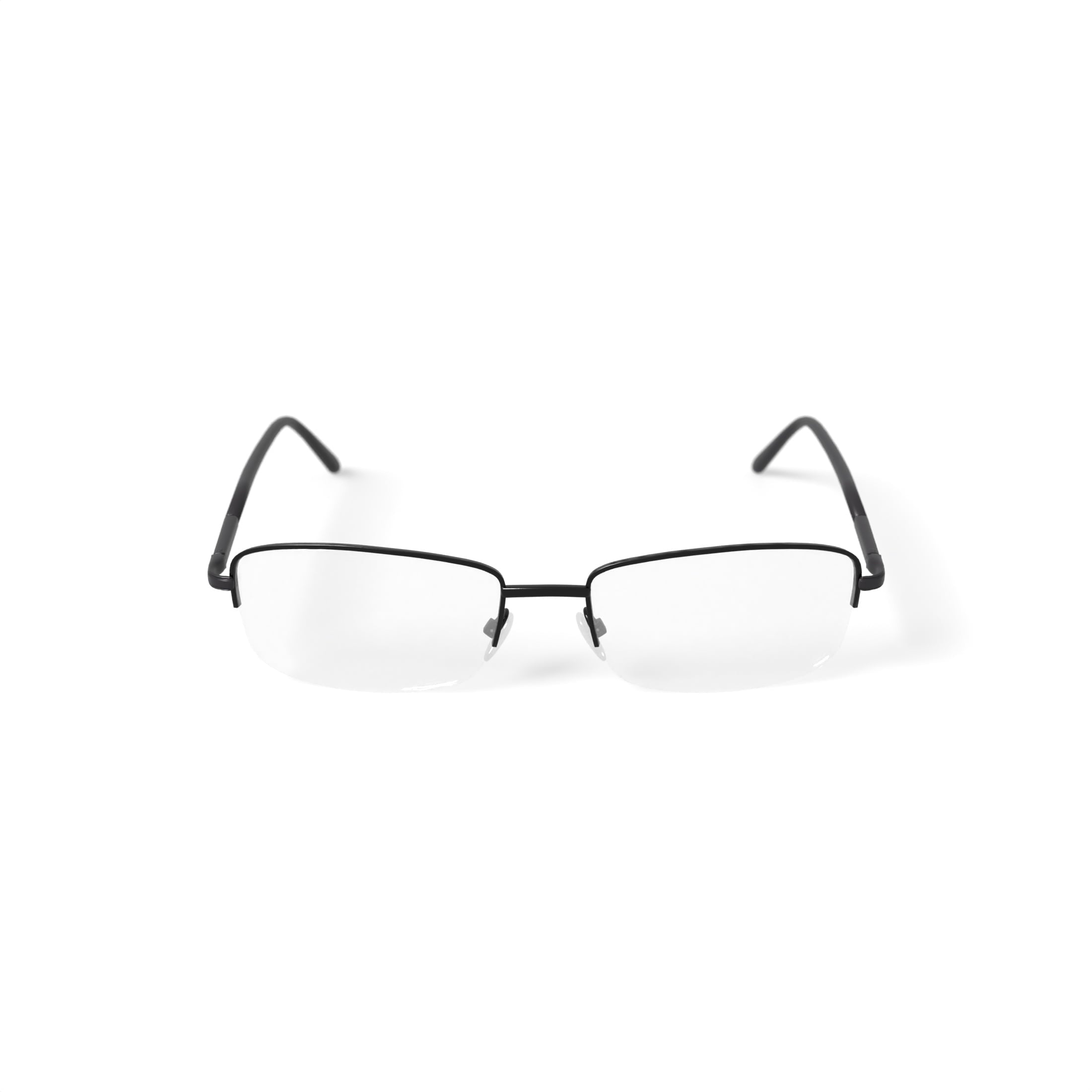 Unisex Recruit Rectangular Prescription Eyeglasses with Case, Gunmetal Black