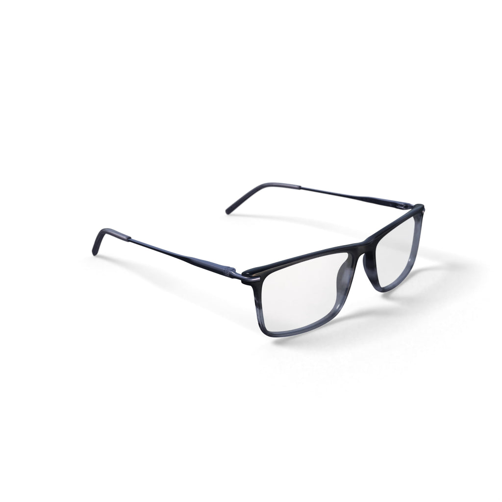 Men's Andrew Rectangular Prescription Eyeglasses with Case, Brown/Grey