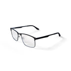 Men's Dwaine Browline Prescription Eyeglasses with Case, Black/Gold