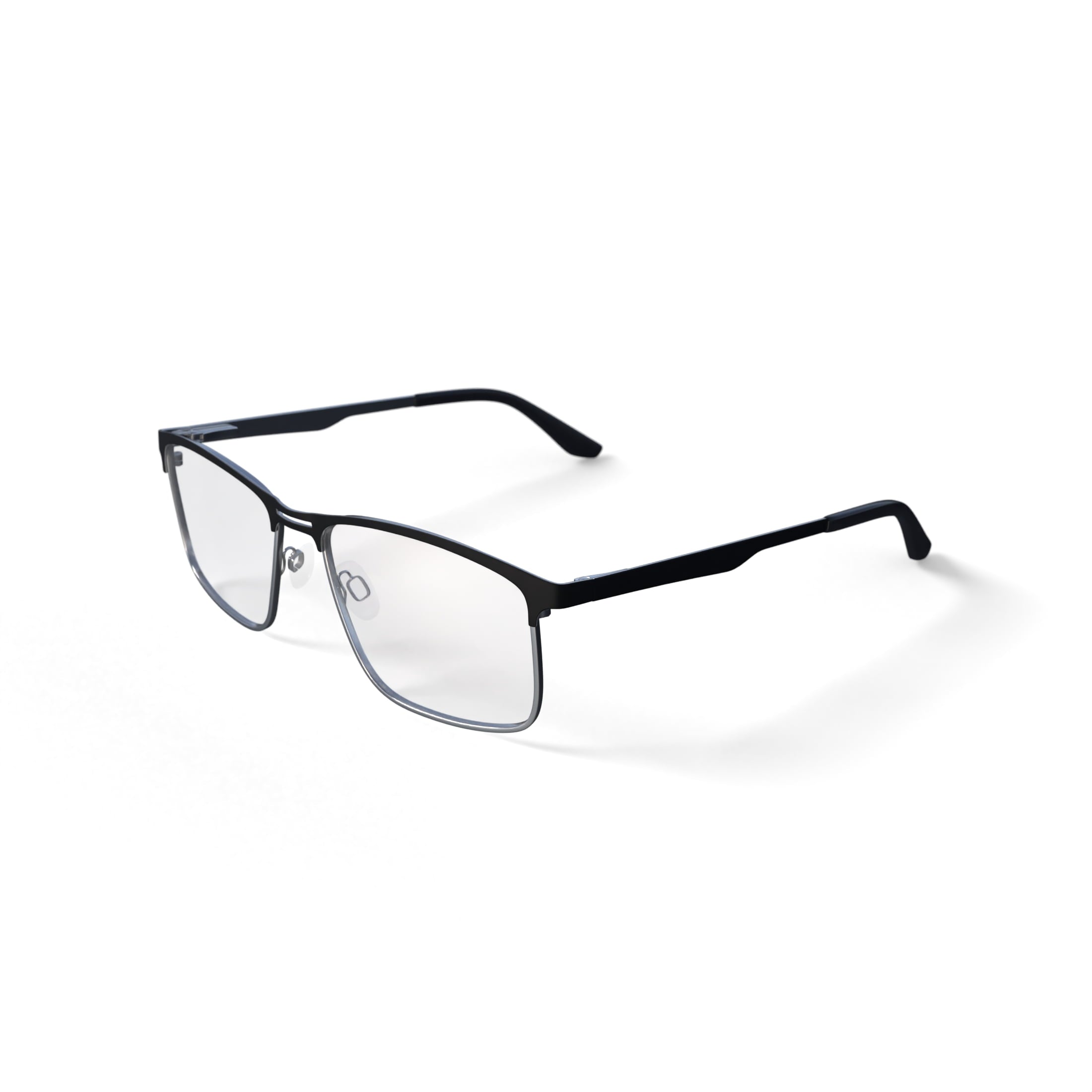 Men's Dwaine Browline Prescription Eyeglasses with Case, Black/Gold