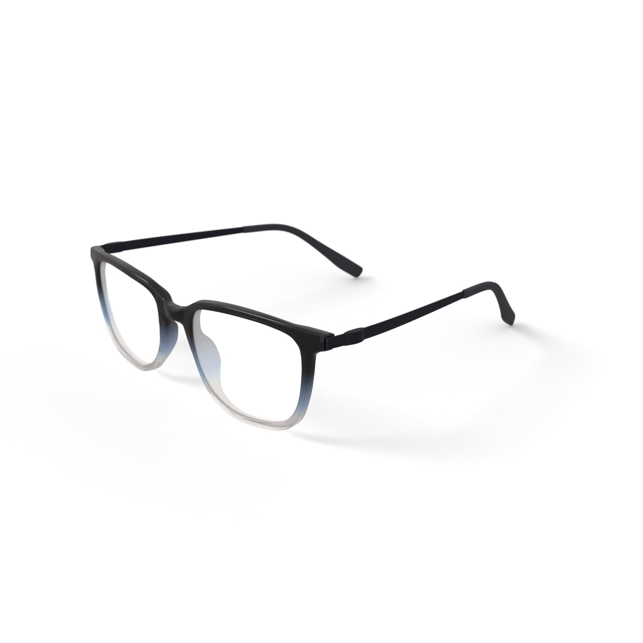 Men's Atlas Square Prescription Eyeglasses with Case, Crystal Black
