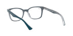  Women's Size 53 Phantos Butterfly RB5285 Optics Prescription Eyeglasses with Case, Turquoise On Transparent/Demo Lens