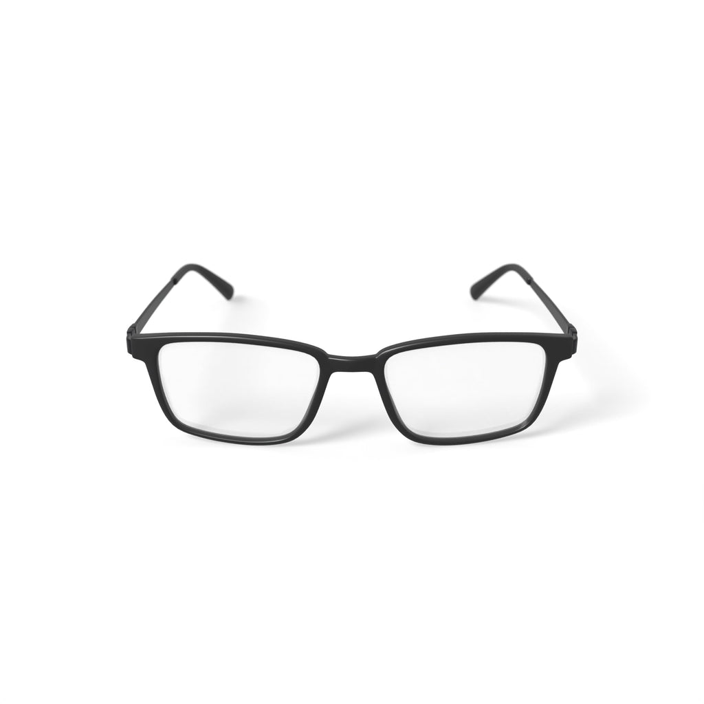 Men's Wilder Rectangular Prescription Eyeglasses with Case, Matte Black