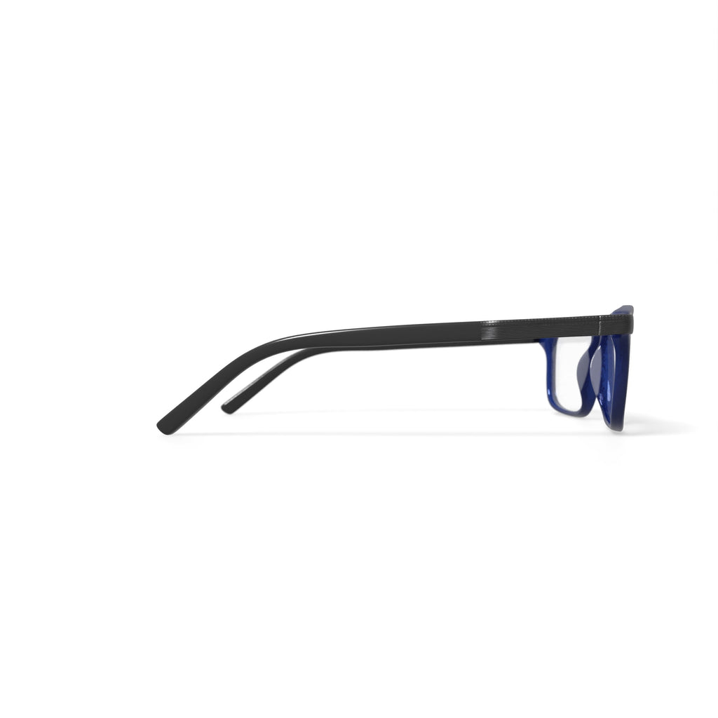 Men's M0501 Square Prescription Eyeglasses with Case, Navy Blue