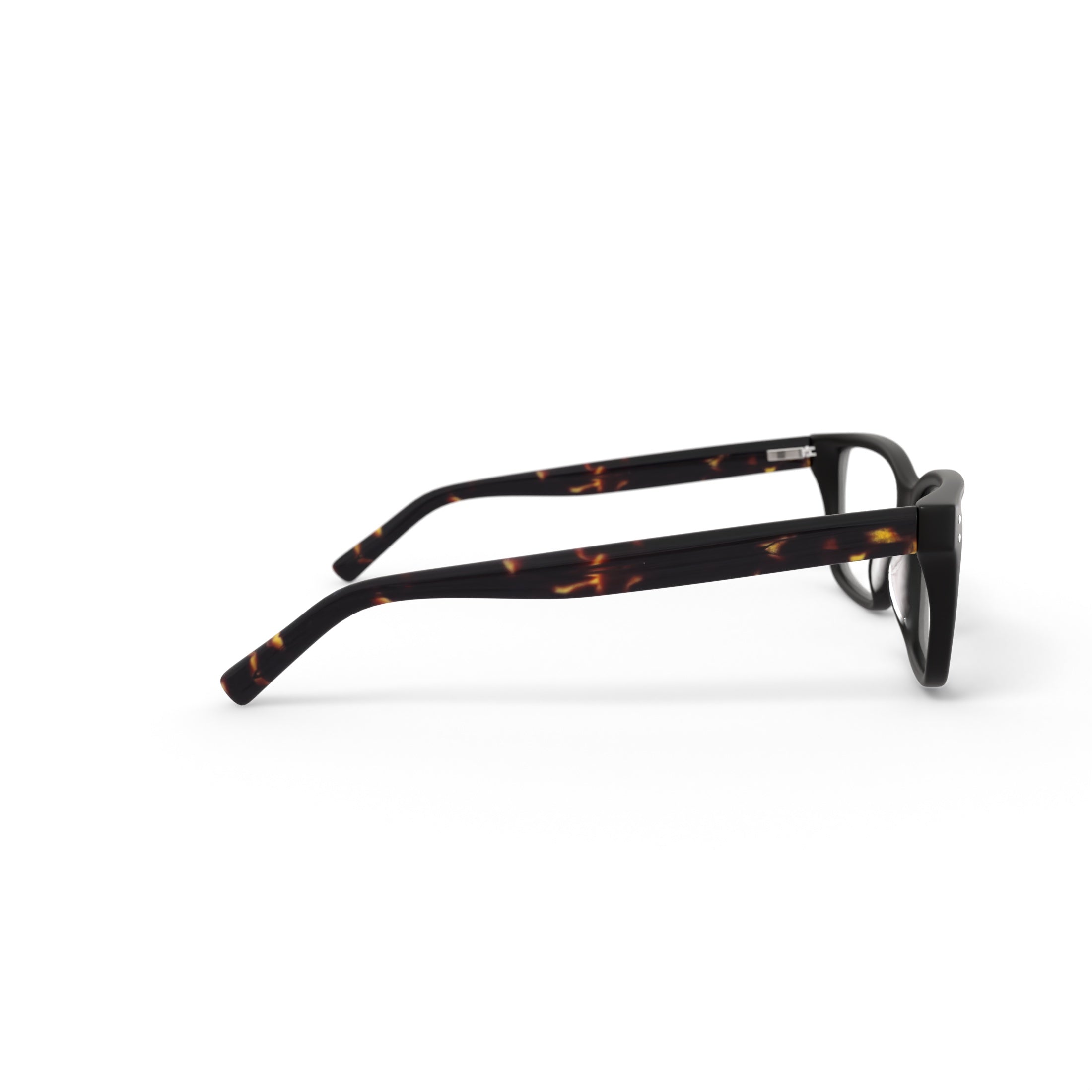 Men's MV014 Curtis Square Prescription Eyeglasses with Case, Shiny Black