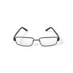 Men's Major Rectangular Prescription Eyeglasses with Case, Dark Gunmetal
