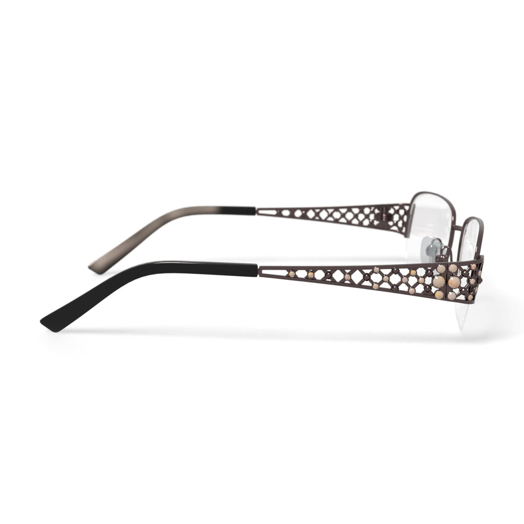 Women's WLO320 Square Square Prescription Eyeglasses with Case, Brown