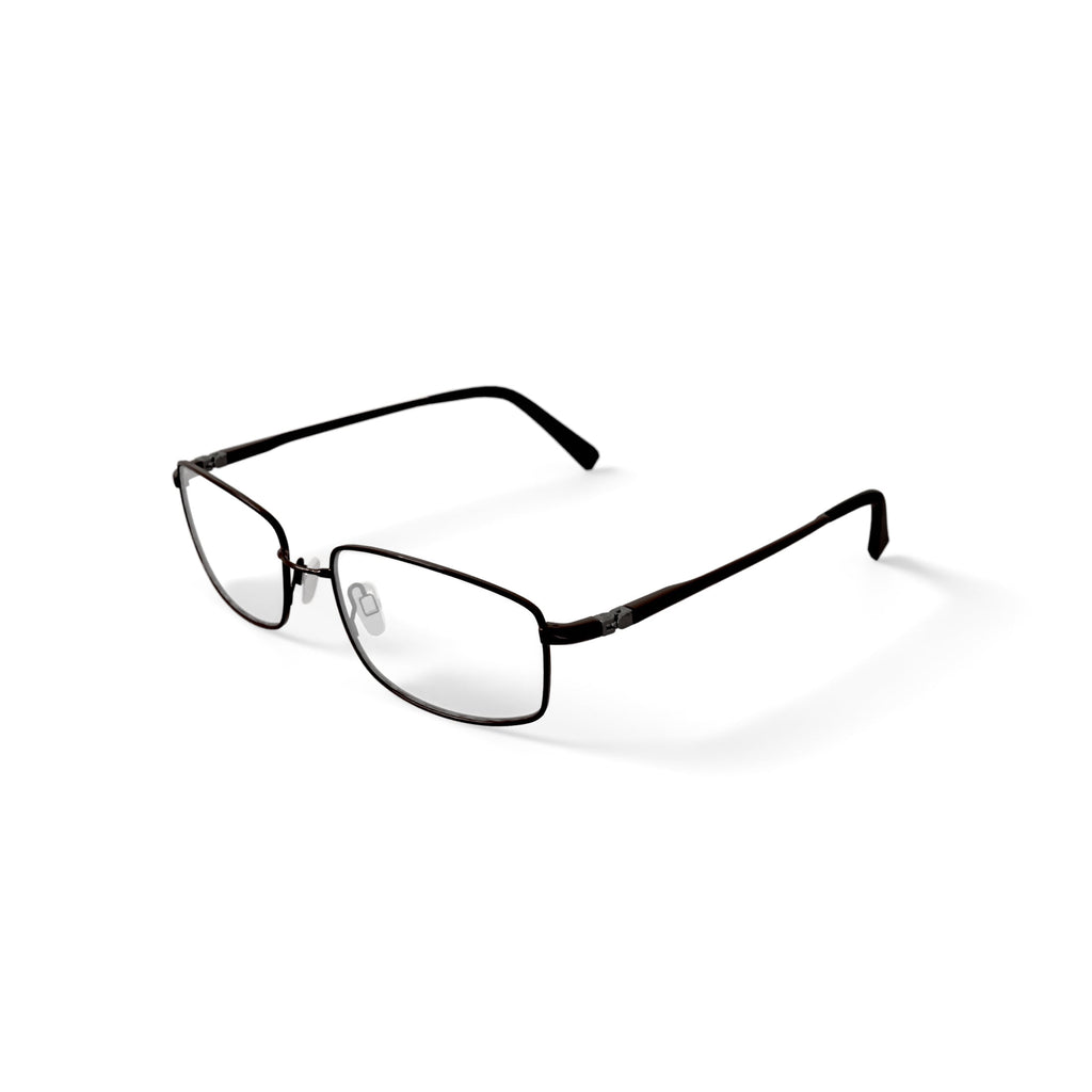 EasyTwist TurboFlex Men's ET875 Rectangular Prescription Eyeglasses with Case, Gray
