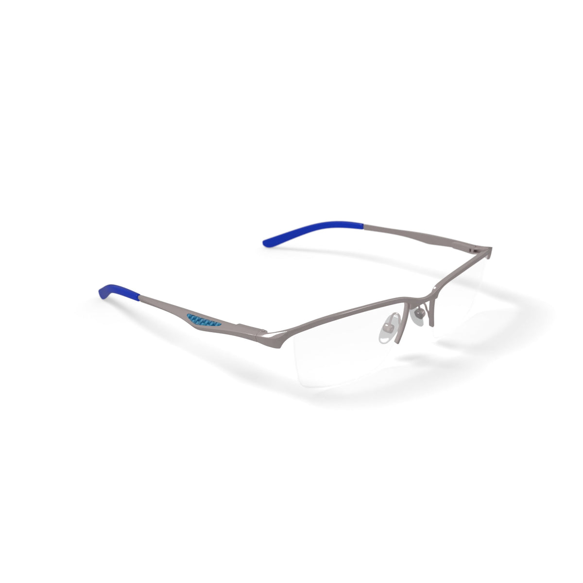 New Balance Men's NB506 Rectangular Prescription Eyeglasses with Case, Silver