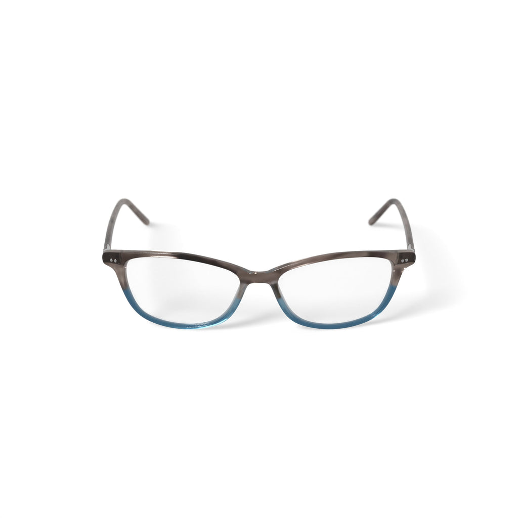 Women's WOP64 Square Prescription Eyeglasses with Case, Brown Turquoise