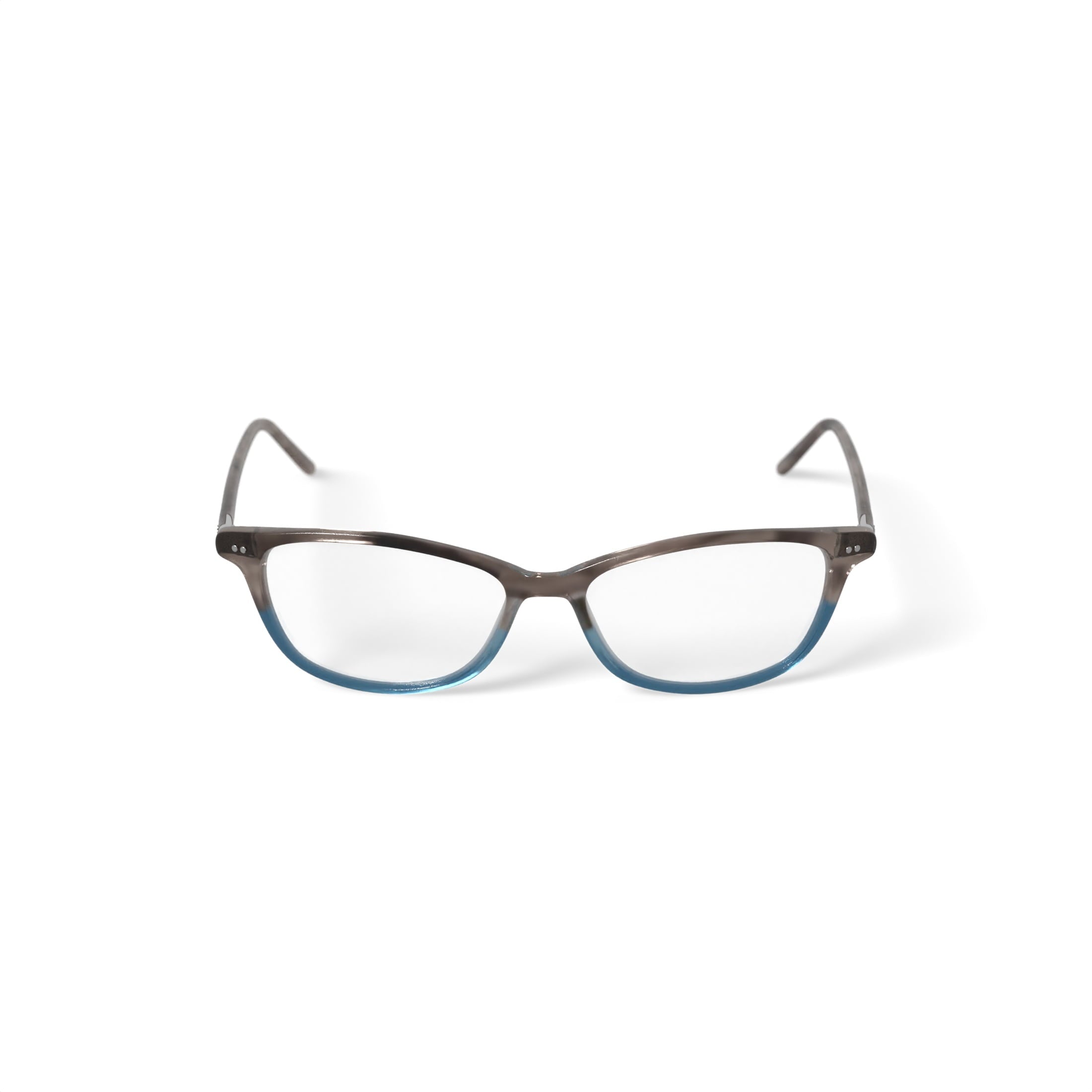 Women's WOP64 Square Prescription Eyeglasses with Case, Brown Turquoise