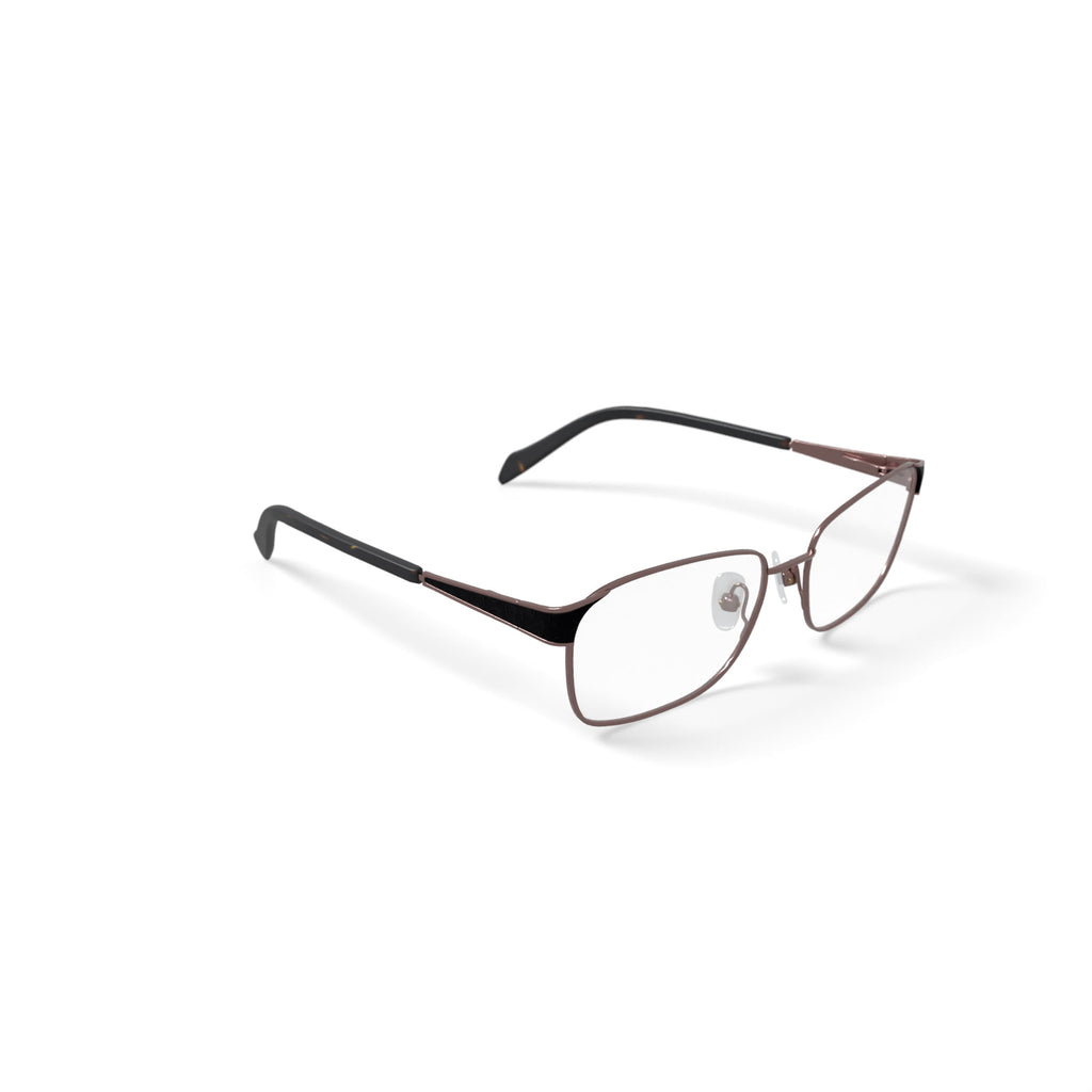 Women's Victoria Rectangular Prescription Eyeglasses with Case, Bronze/Tort