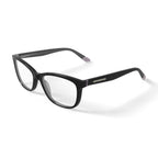Women's HC38 Square Prescription Eyeglasses with Case, Dark Grey