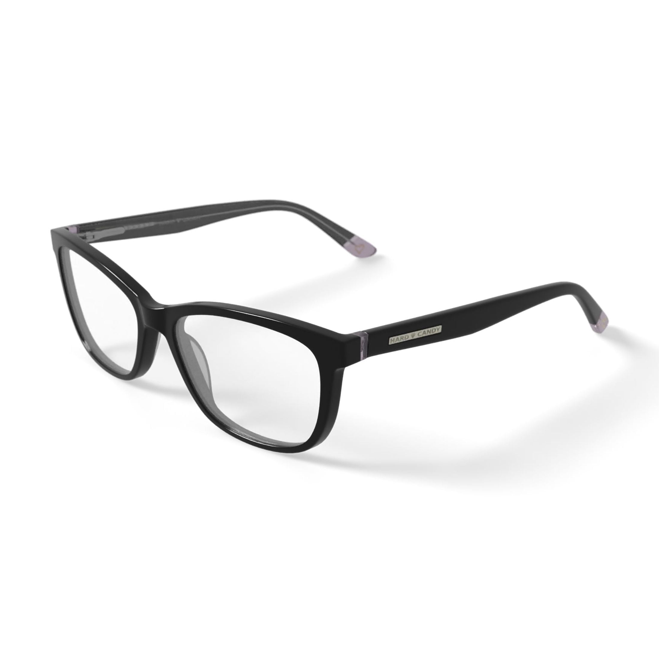 Women's HC38 Square Prescription Eyeglasses with Case, Dark Grey