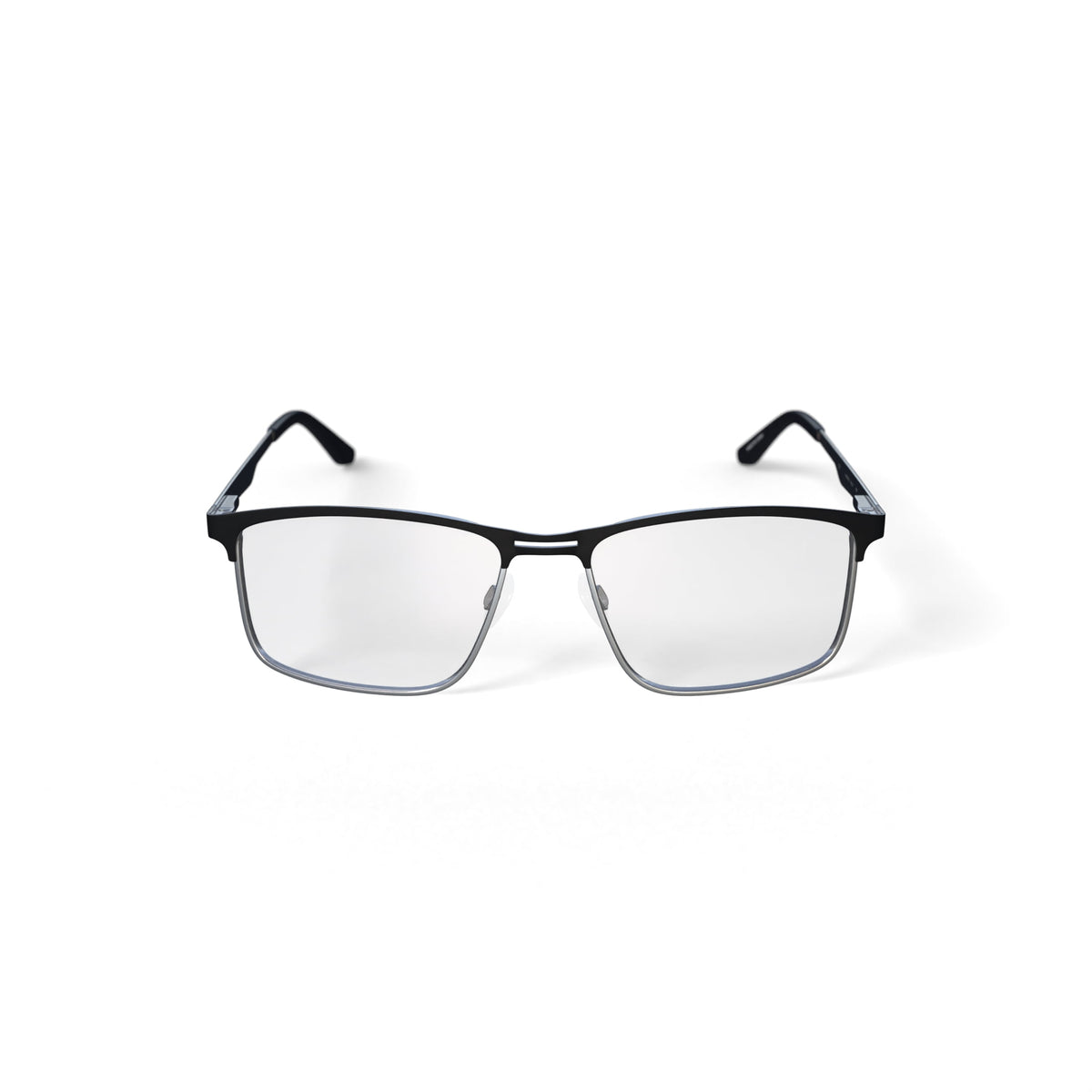 Men's Dwaine Browline Prescription Eyeglasses with Case, Black/Gold