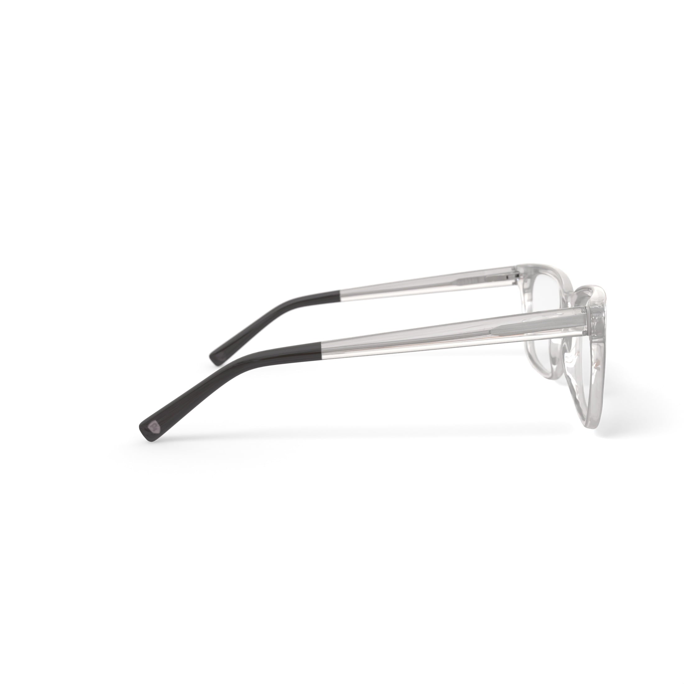 Mens HV725 Square Prescription Eyeglasses with Case, Crystal