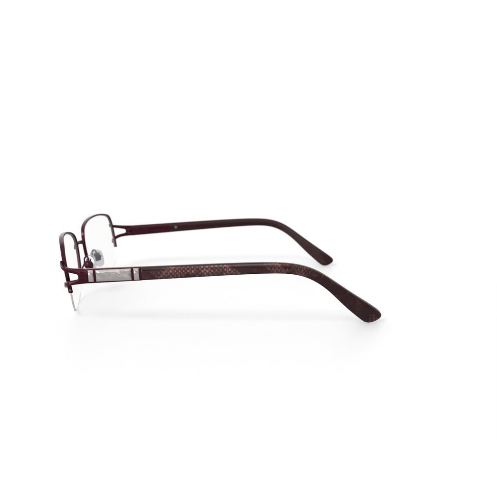 Women's WLO416 Rectangular Prescription Eyeglasses with Case, Plum