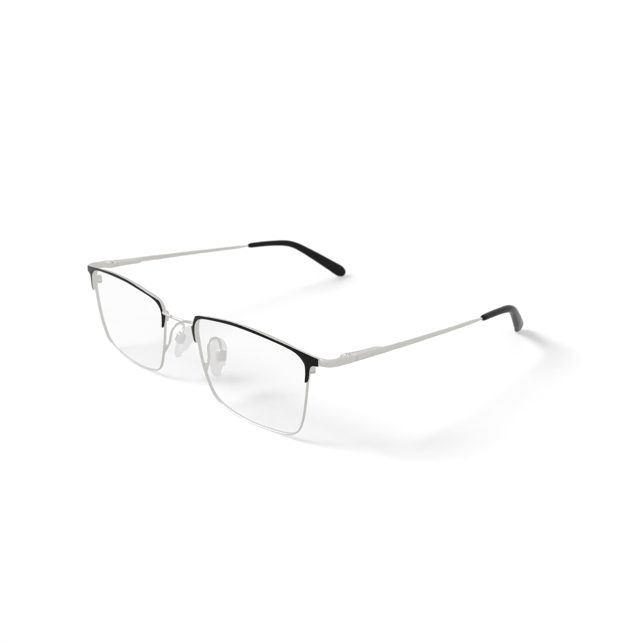 Men's MK10405 Square Prescription Eyeglasses with Case, Silver