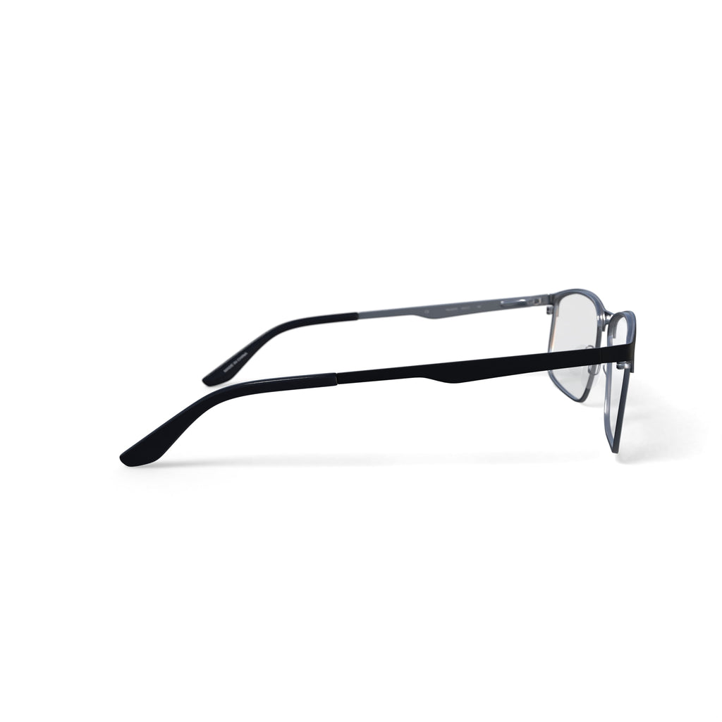 Men's Dwaine Browline Prescription Eyeglasses with Case, Black/Gold