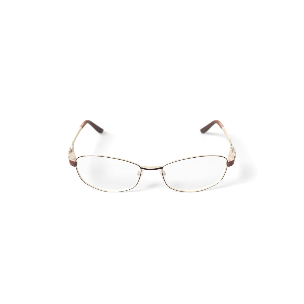 Womens S3209 Oval Prescription Eyeglasses with Case, Brown