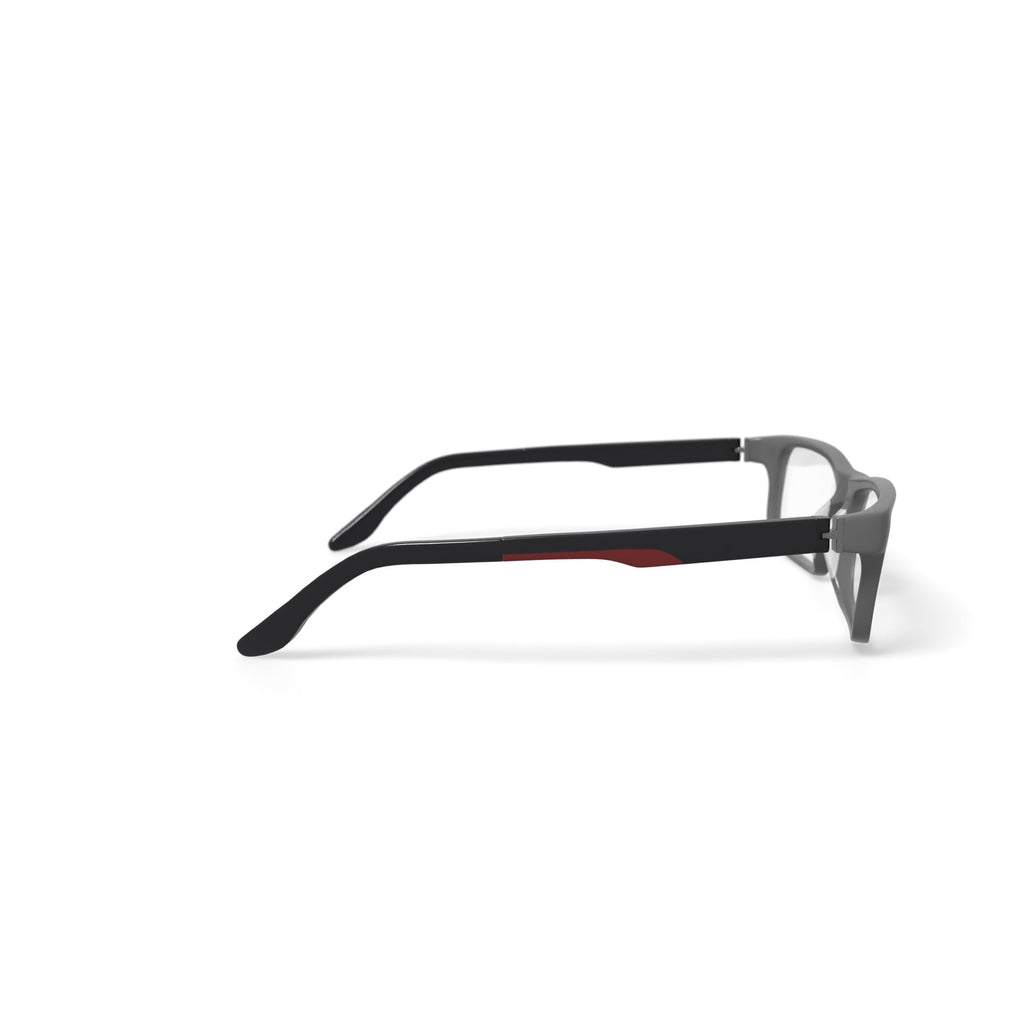 OCTO 180 Men's Champion Rectangular Prescription Eyeglasses with Case, Black