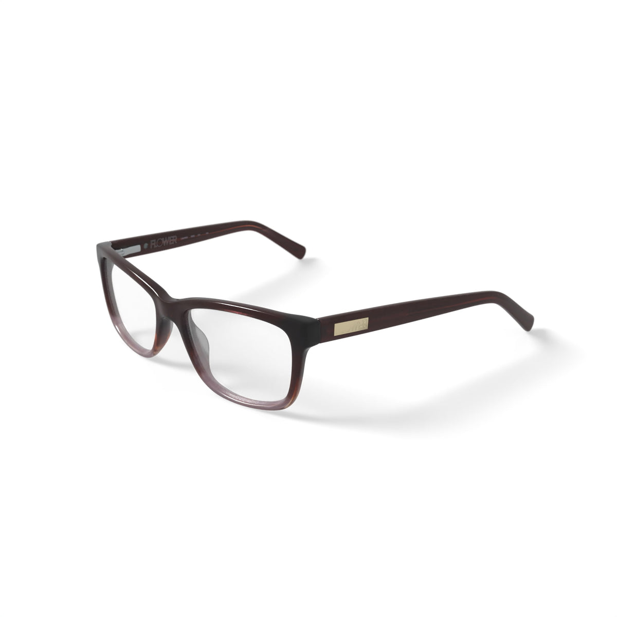 Flower Women's Square Eyeglasses, FLR6005, Lauren, Brown, 52-16-135, with Case