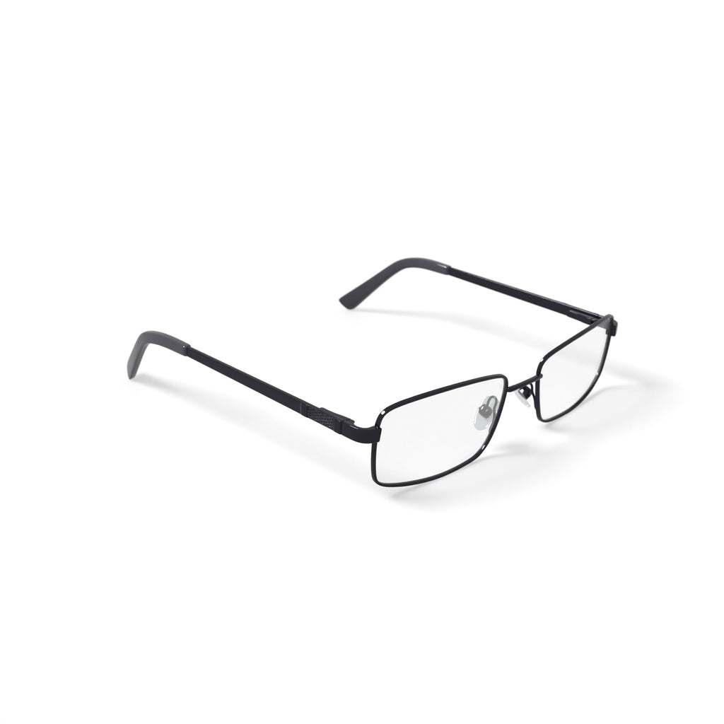 Men's W127 Rectangular Prescription Eyeglasses with Case, Gunmetal