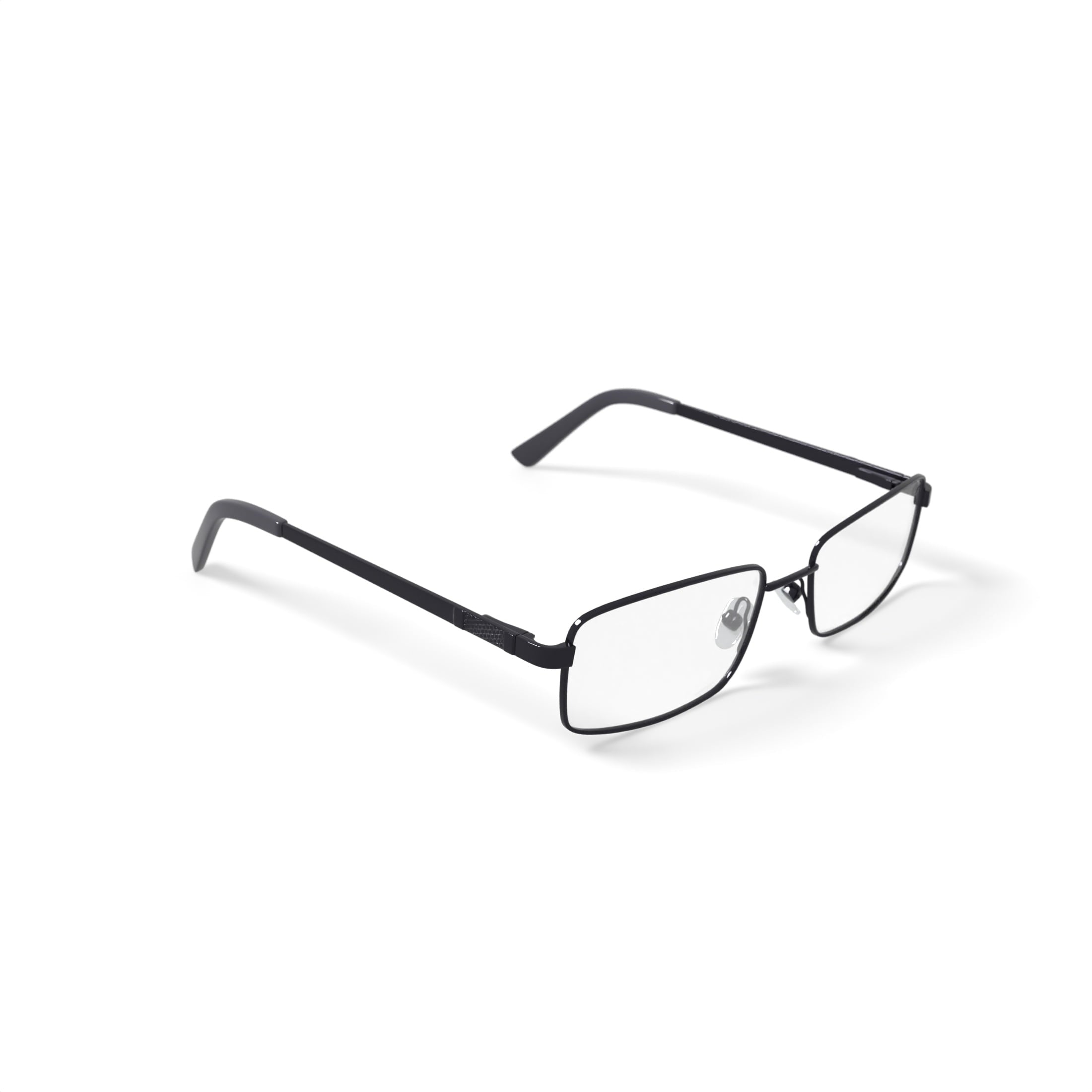 Men's W127 Rectangular Prescription Eyeglasses with Case, Gunmetal
