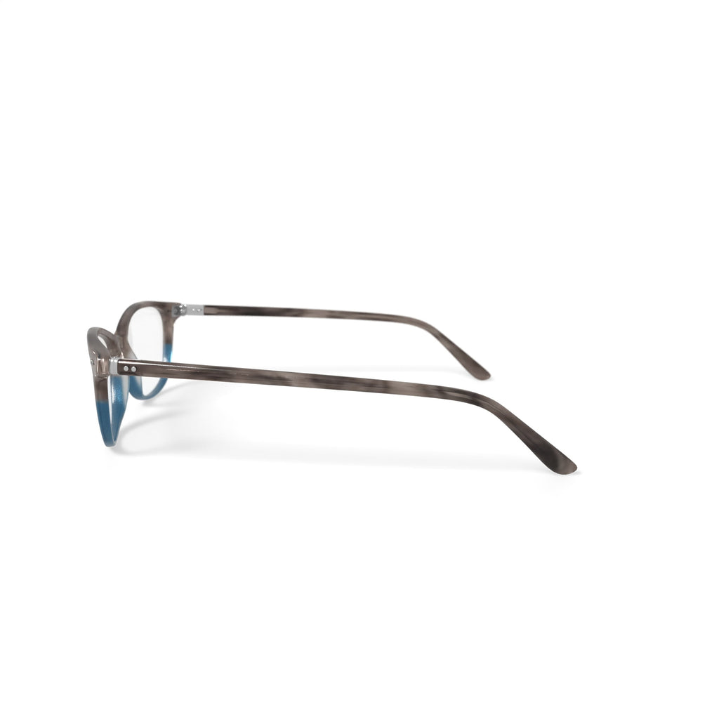 Women's WOP64 Square Prescription Eyeglasses with Case, Brown Turquoise
