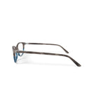 Women's WOP64 Square Prescription Eyeglasses with Case, Brown Turquoise