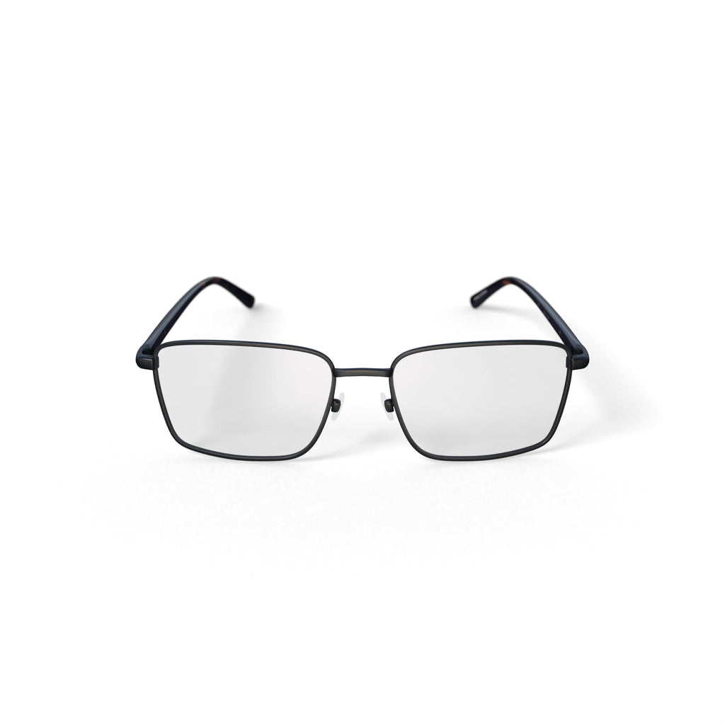 Men's Albert Rectangular Prescription Eyeglasses with Case, Gunmetal