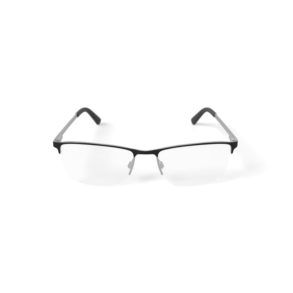 Men's MV012 Robb Rectangular Prescription Eyeglasses with Case, Silver