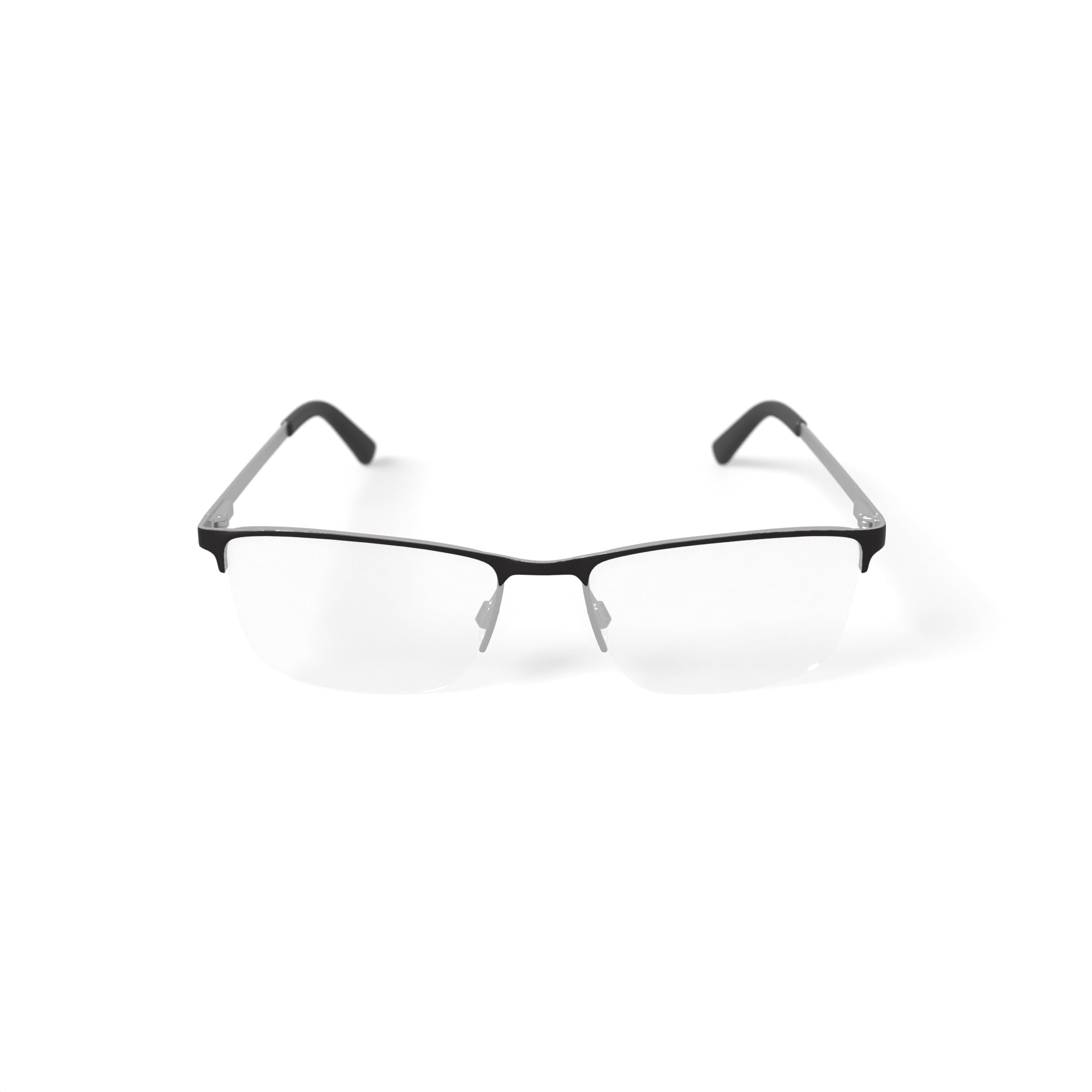 Men's MV012 Robb Rectangular Prescription Eyeglasses with Case, Silver