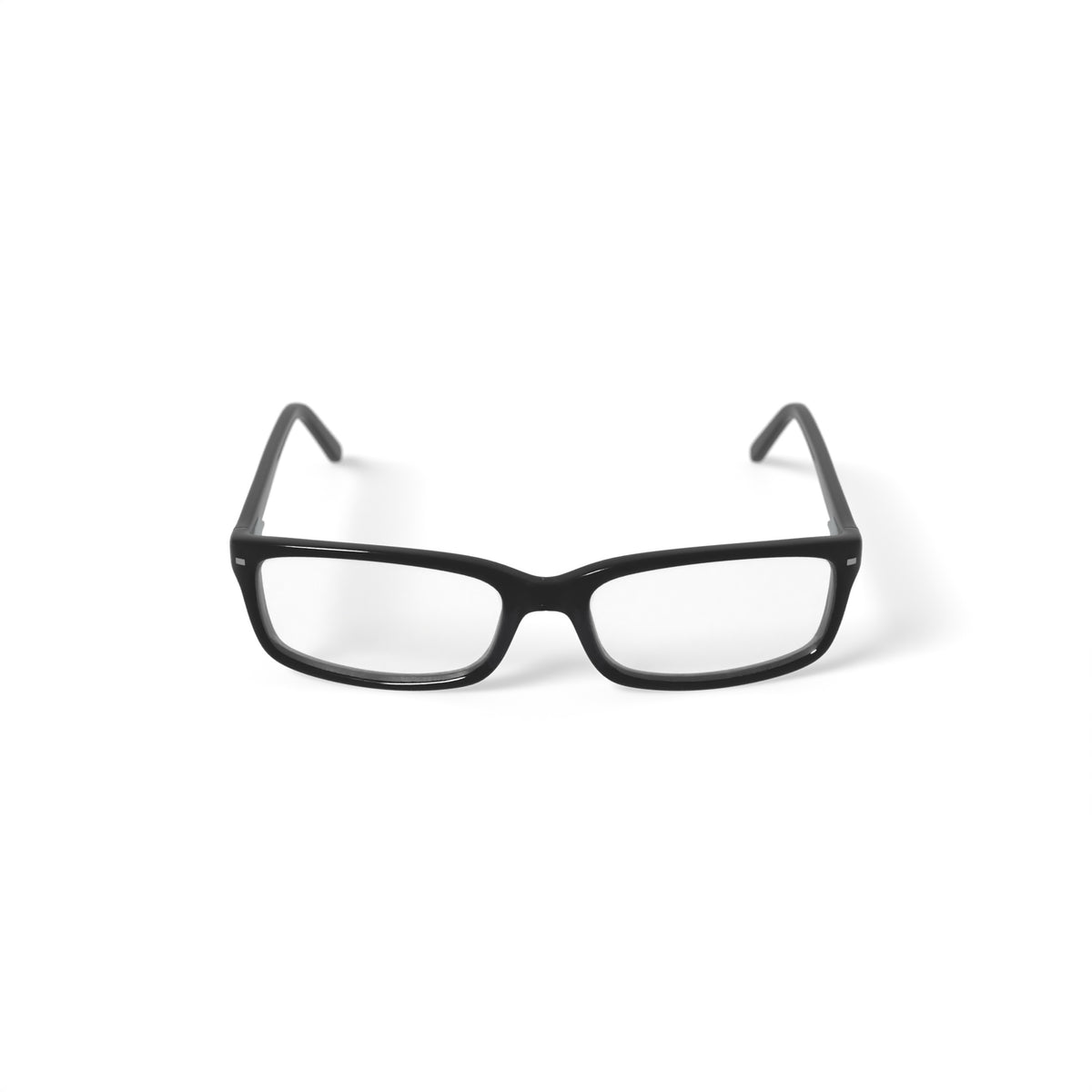 Men's W124 Rectangular Prescription Eyeglasses with Case, Black
