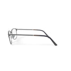 Men's MOP44 Square Prescription Eyeglasses with Case, Black/Silver