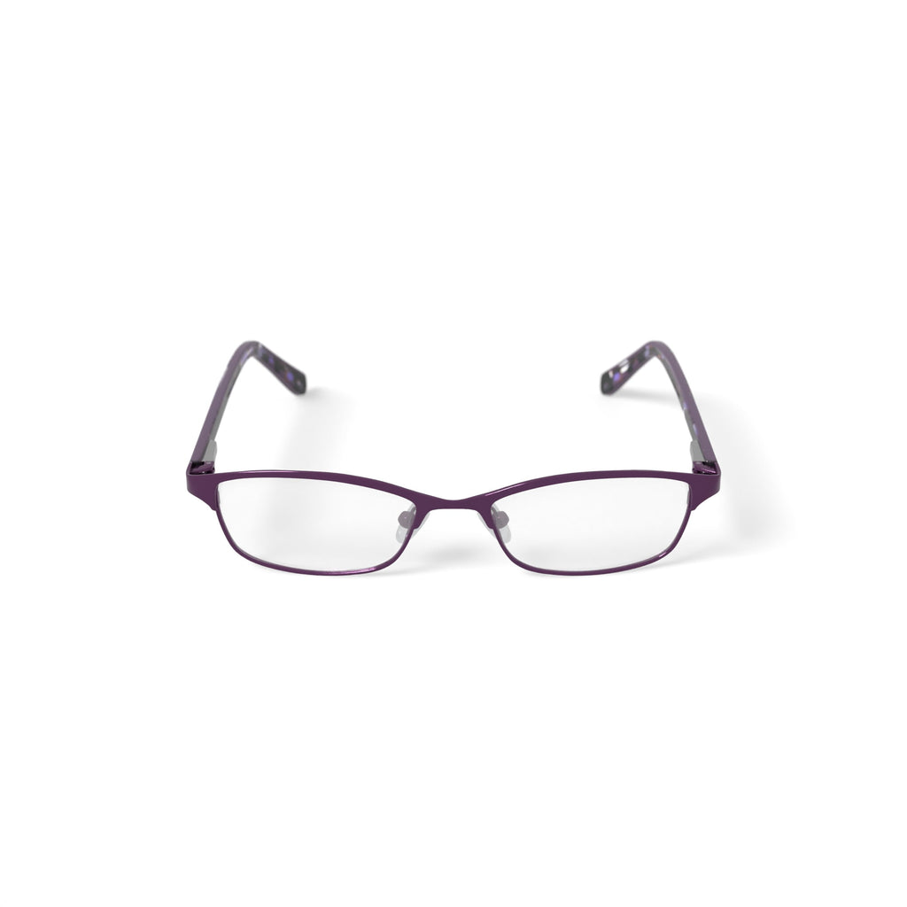 Women's HC21 Browline Prescription Eyeglasses with Case, Matte Dark Purple