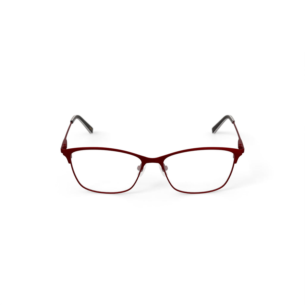 Love Ellen DeGeneres Womens Touro Prescripton Eyeglasses with Case, Matte Burgundy