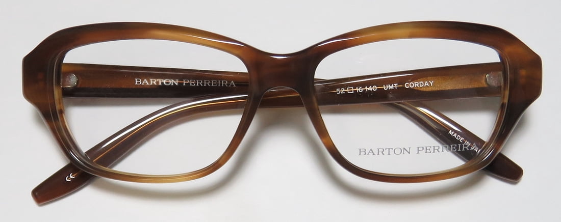 NEW BARTON PERREIRA CORDAY WOMENS/LADIES DESIGNER FULL-RIM BROWN DURABLE POPULAR DESIGN FRAME DEMO LENSES 52-16-140 EYEGLASSES/GLASSES