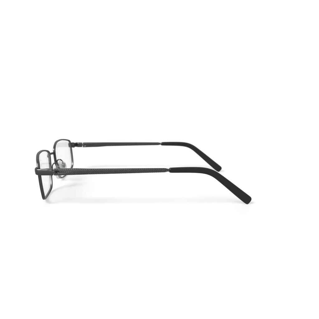 Men's Admiral Rectangular Prescription Eyeglasses with Case, Gunmetal