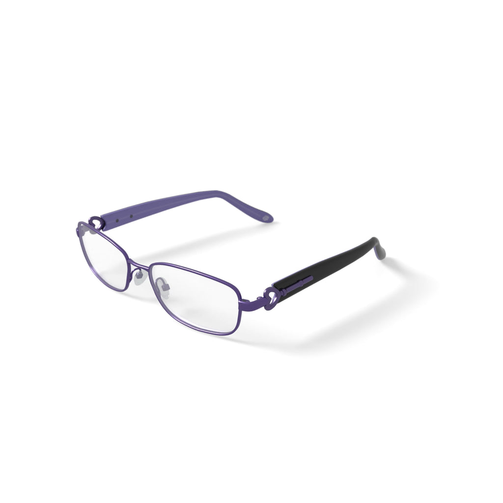 Rose Women's AR09 Rectangular Prescription Eyeglasses with Case, Purple