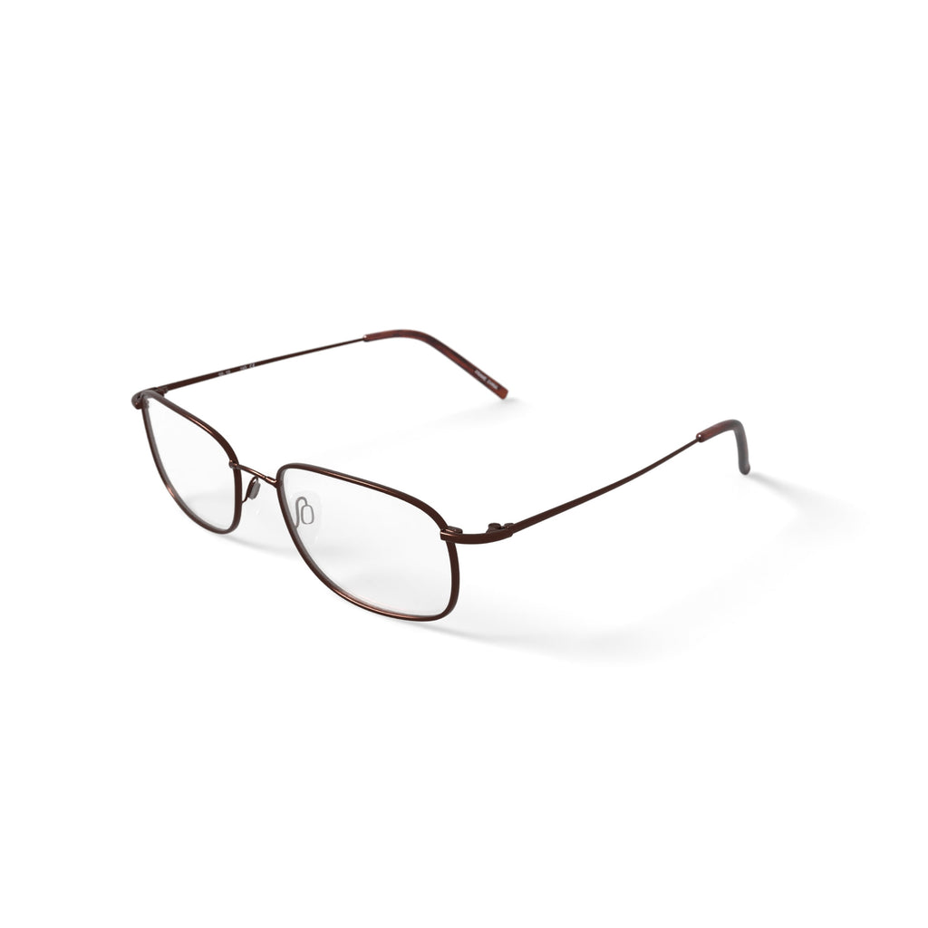 Mens T1510 Square Prescription Eyeglasses with Case, Bronze-Tone