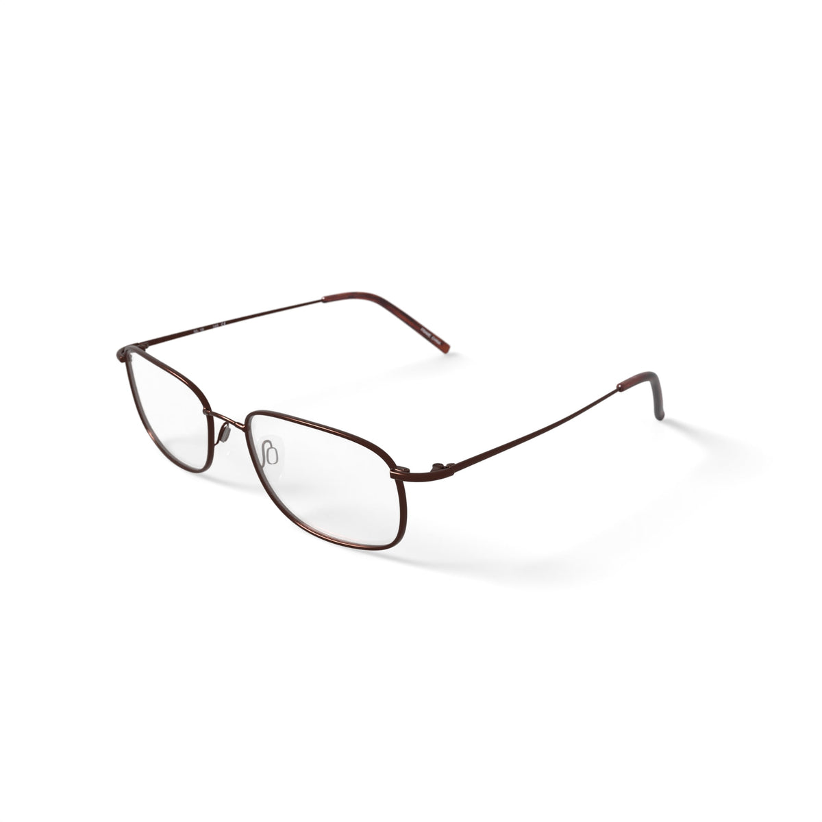 Mens T1510 Square Prescription Eyeglasses with Case, Bronze-Tone
