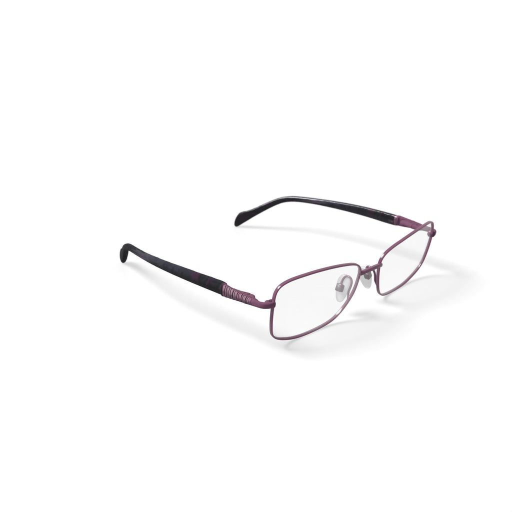 Women's Mia Rectangular Prescription Eyeglasses with Case, Rose/Burgundy