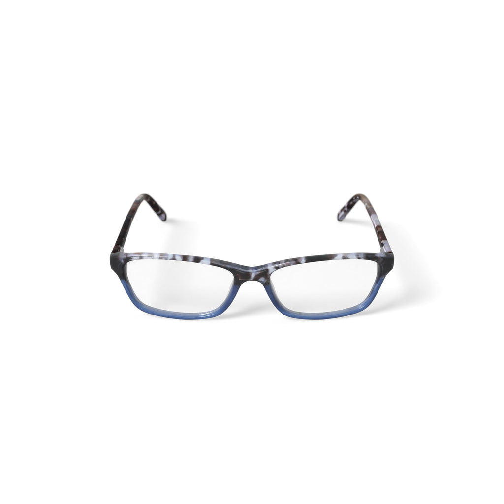 Women's HC15 Rectangular Prescription Eyeglasses with Case, Tortoise Blue Gradient