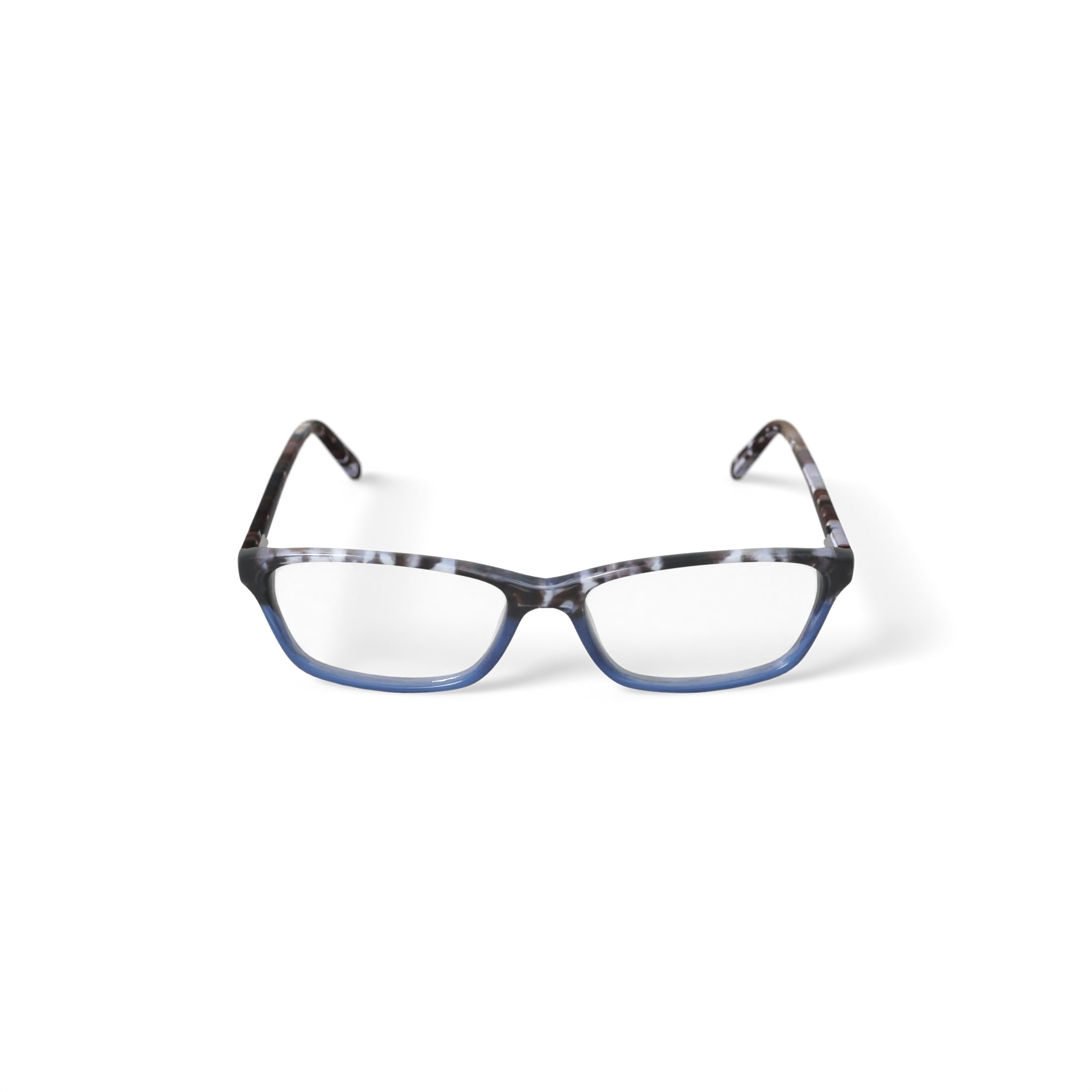Women's HC15 Rectangular Prescription Eyeglasses with Case, Tortoise Blue Gradient
