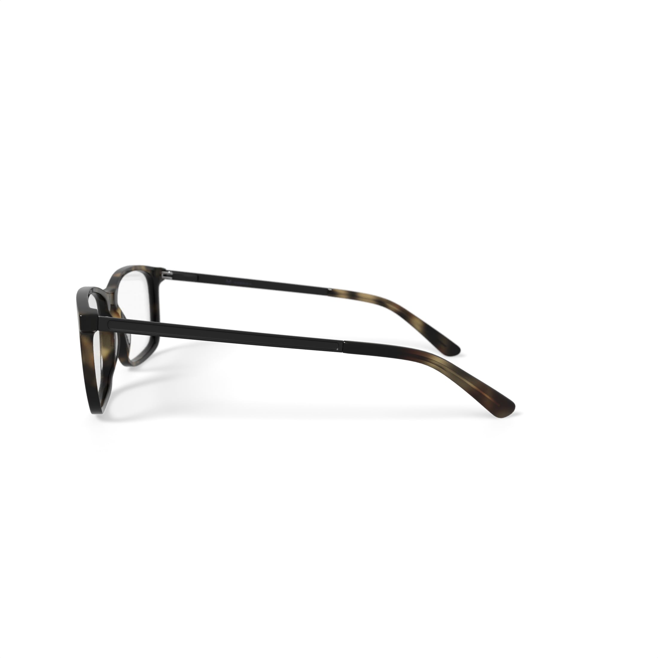 M America Men's Brighton Square Prescription Eyeglasses with Case, Brown Tortoise