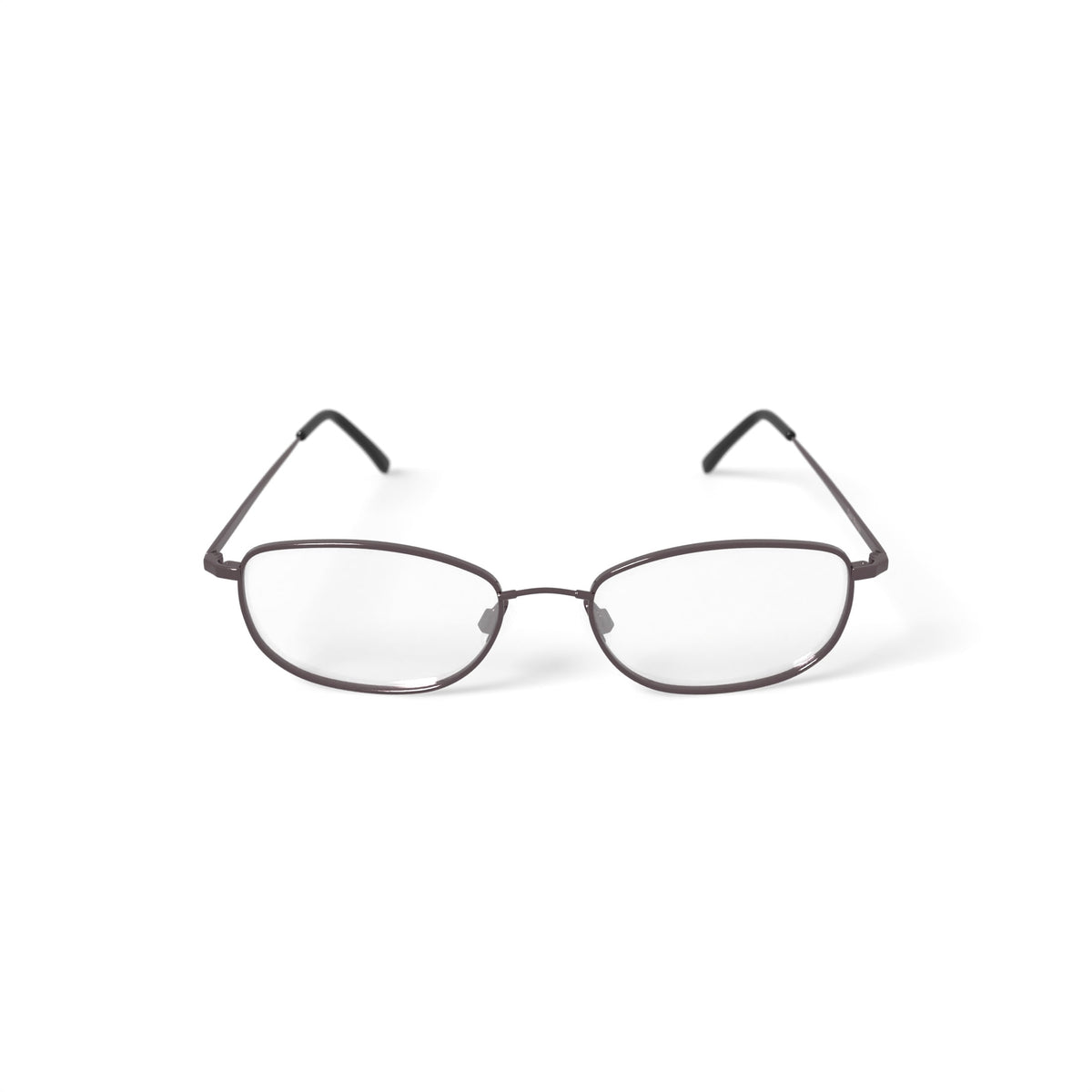 Mens T1500 Oval Oval Prescription Eyeglasses with Case, Dark Pewter