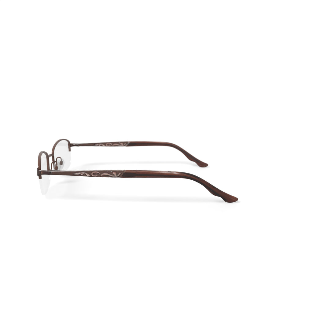 Women's OSL707 Oval Prescription Eyeglasses with Case, Brown