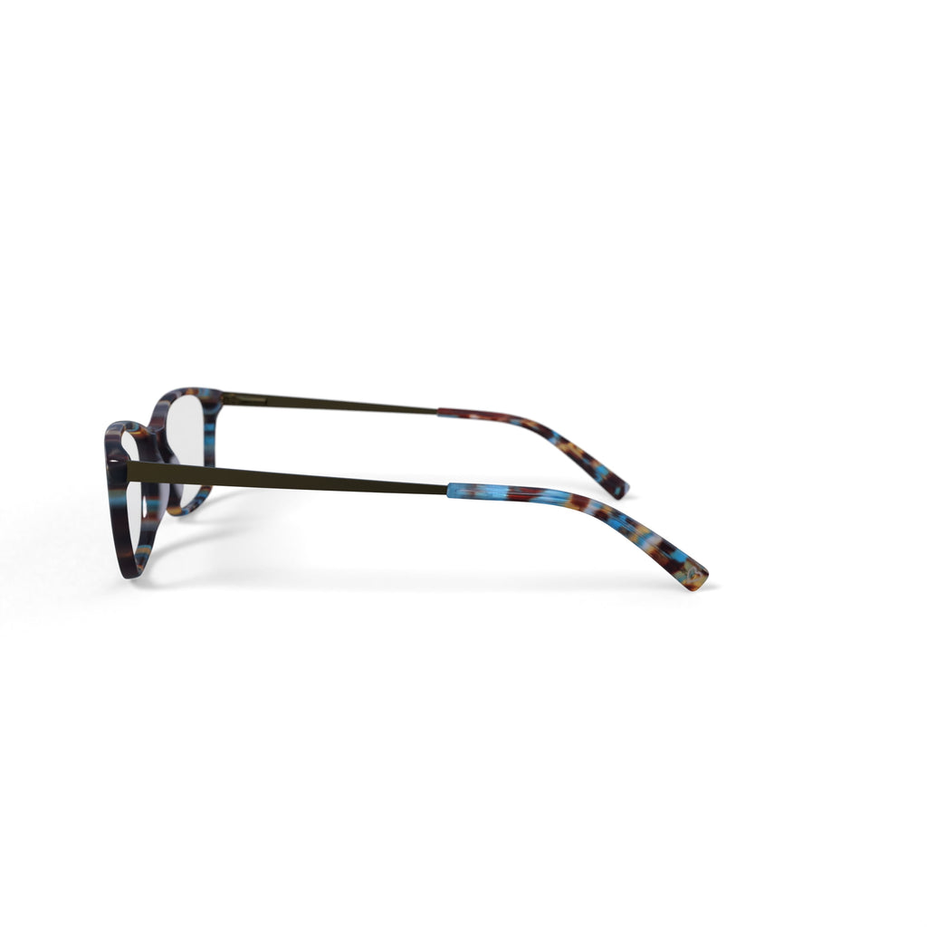 Women's Sweet as Pie Rectangular Prescription Eyeglasses with Case, Blue Tortoise